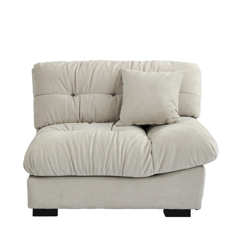 89  Modern Section Sofa with Arms Velvet Fabric Sofa For Living Room