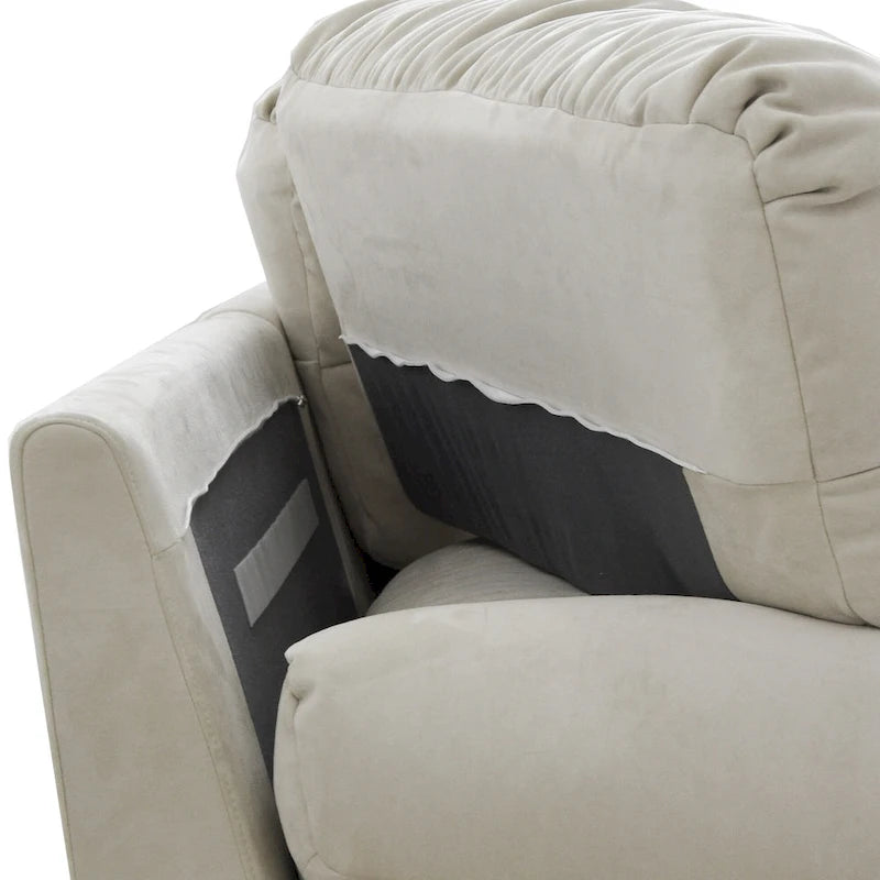 89  Modern Section Sofa with Arms Velvet Fabric Sofa For Living Room