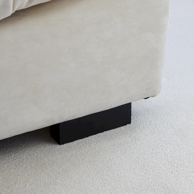 89  Modern Section Sofa with Arms Velvet Fabric Sofa For Living Room