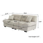 89  Modern Section Sofa with Arms Velvet Fabric Sofa For Living Room