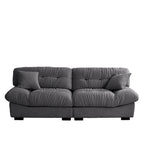 89  Modern Section Sofa with Arms Velvet Fabric Sofa For Living Room