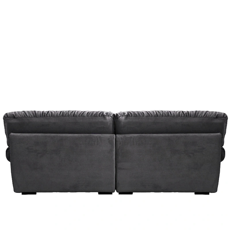 89  Modern Section Sofa with Arms Velvet Fabric Sofa For Living Room