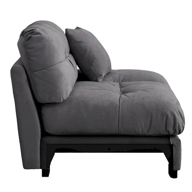 89  Modern Section Sofa with Arms Velvet Fabric Sofa For Living Room