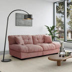 89  Modern Section Sofa with Arms Velvet Fabric Sofa For Living Room