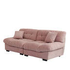 89  Modern Section Sofa with Arms Velvet Fabric Sofa For Living Room