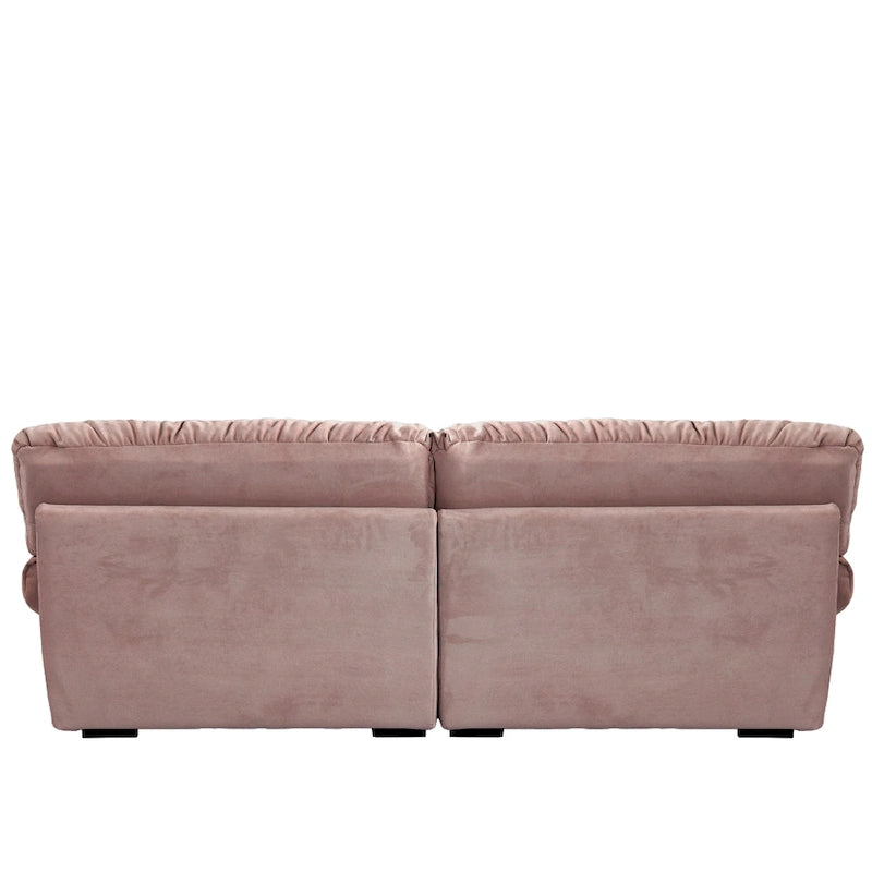 89  Modern Section Sofa with Arms Velvet Fabric Sofa For Living Room