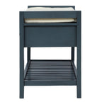Modern Multipurpose Entryway Storage Bench With Upholstered Seat and Drawers