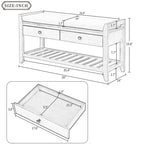 Modern Multipurpose Entryway Storage Bench With Upholstered Seat and Drawers