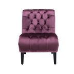Velvet Upholstered Leisure Chair For Living Room With Wood Legs