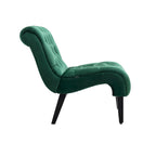 Velvet Upholstered Leisure Chair For Living Room With Wood Legs