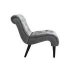 Velvet Upholstered Leisure Chair For Living Room With Wood Legs