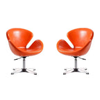 Manhattan Comfort Chrome Adjustable Swivel Chair (Set of 2)