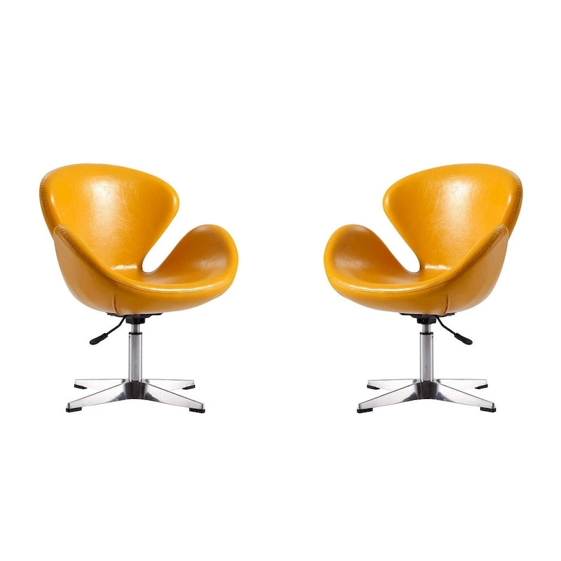 Manhattan Comfort Chrome Adjustable Swivel Chair (Set of 2)
