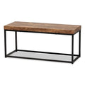 Bardot Modern Industrial Wood and Metal Accent Bench-Walnut Brown