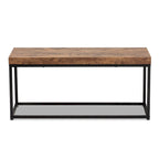 Bardot Modern Industrial Wood and Metal Accent Bench-Walnut Brown
