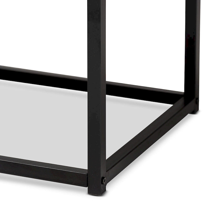 Bardot Modern Industrial Wood and Metal Accent Bench-Walnut Brown