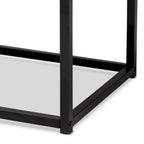 Bardot Modern Industrial Wood and Metal Accent Bench-Walnut Brown