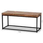 Bardot Modern Industrial Wood and Metal Accent Bench-Walnut Brown