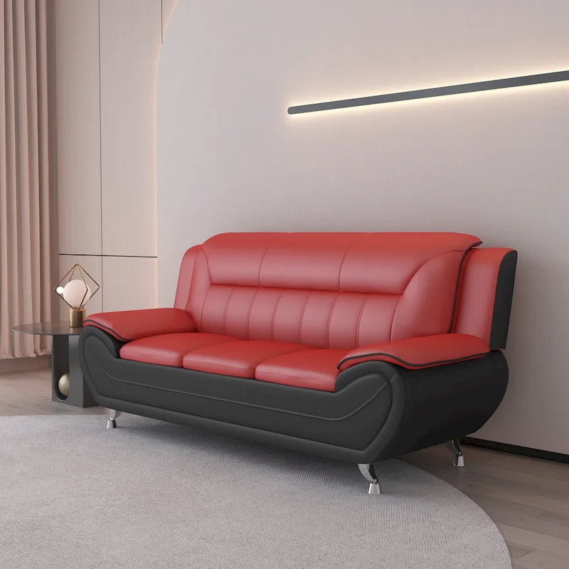 William Street Faux Leather Upholstered 2PCS Living Room Set