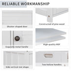 Merax 3 Shutter-shaped Doors Storage Bench with Removable Cushion