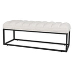 Metal Base Velvet Upholstered Bench for Bedroom Entryway