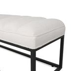 Metal Base Velvet Upholstered Bench for Bedroom Entryway