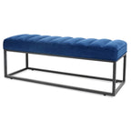 Metal Base Velvet Upholstered Bench for Bedroom Entryway