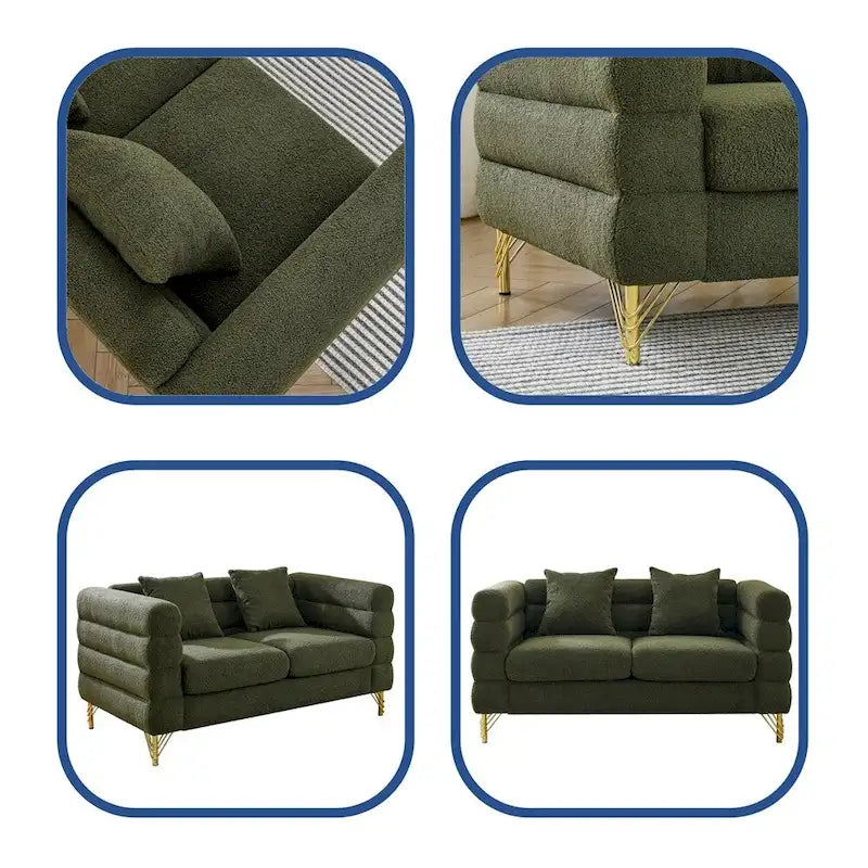 Oversized 2 Seater Sectional Sofa, Living Room Fabric Sectional Sofa