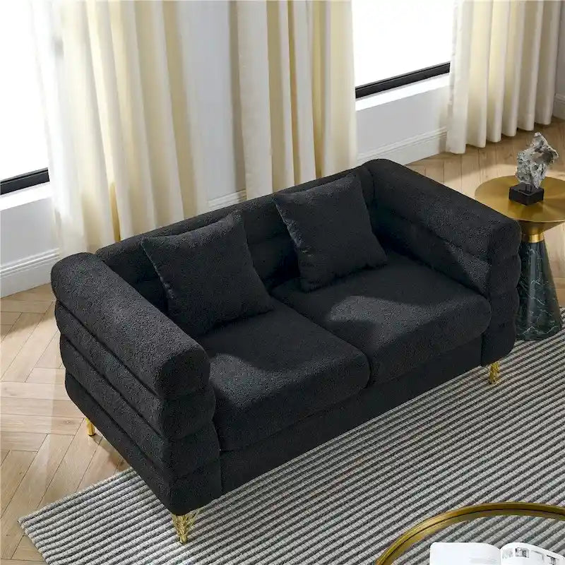 Oversized 2 Seater Sectional Sofa, Living Room Fabric Sectional Sofa