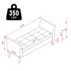 Aukfa Armed Storage Bench for Bedroom Entryway Living Room