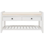Multi-purpose Shoe Rack with Cushioned Seat and Drawers