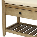Multi-purpose Shoe Rack with Cushioned Seat and Drawers