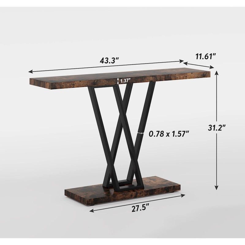 43.3 Console table, Hallway Table Industrial Display Shelf for Entry Way, Hallway, Couch, Living Room, Kitchen, Foyer