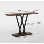 43.3 Console table, Hallway Table Industrial Display Shelf for Entry Way, Hallway, Couch, Living Room, Kitchen, Foyer