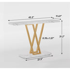 43.3 Console table, Hallway Table Industrial Display Shelf for Entry Way, Hallway, Couch, Living Room, Kitchen, Foyer