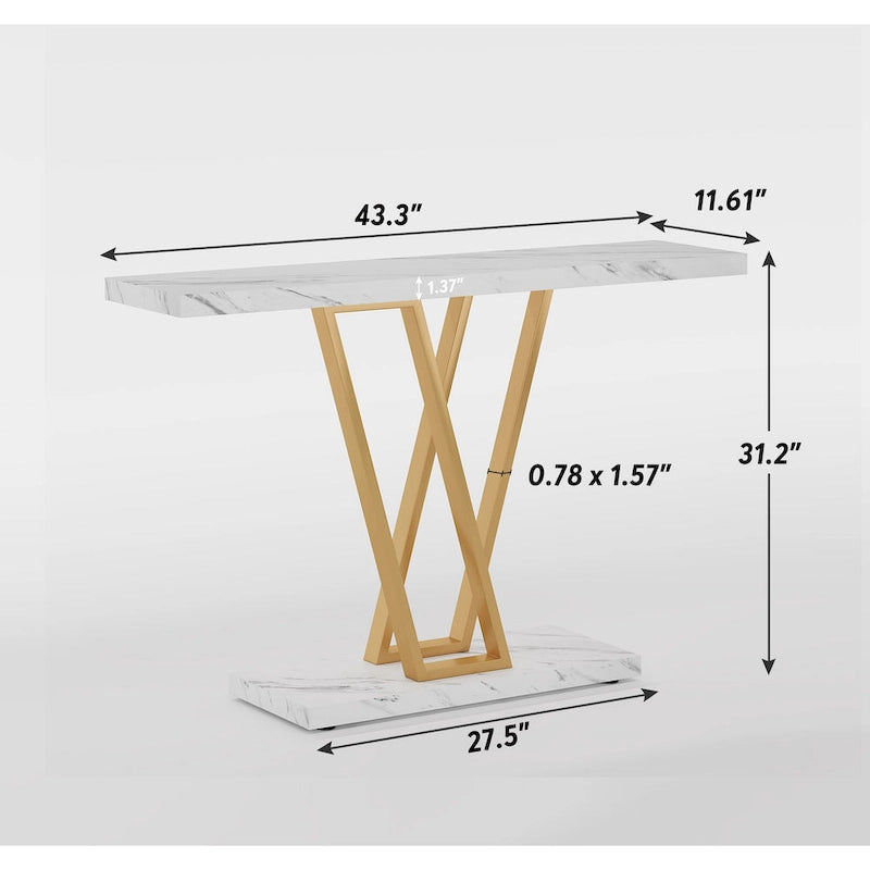 43.3 Console table, Hallway Table Industrial Display Shelf for Entry Way, Hallway, Couch, Living Room, Kitchen, Foyer