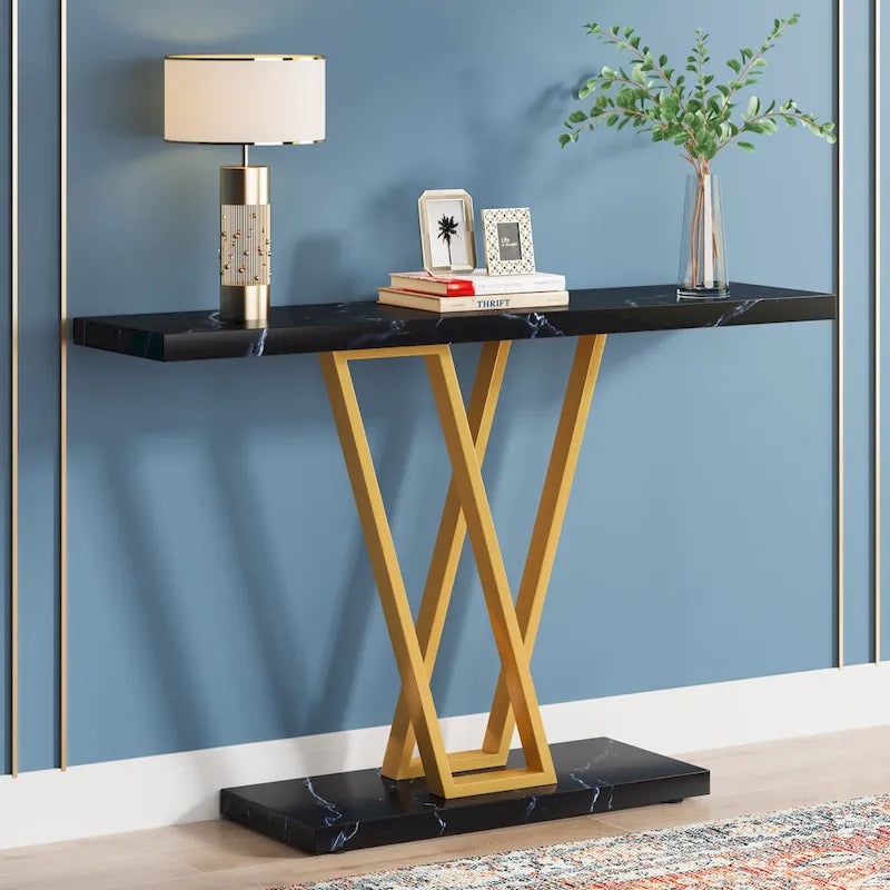 43.3 Console table, Hallway Table Industrial Display Shelf for Entry Way, Hallway, Couch, Living Room, Kitchen, Foyer