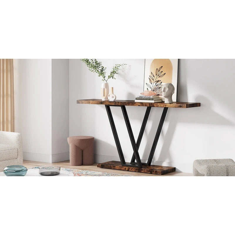 43.3 Console table, Hallway Table Industrial Display Shelf for Entry Way, Hallway, Couch, Living Room, Kitchen, Foyer