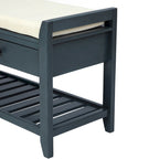 43  Entryway Storage Bench Shoe Rack with Cushioned Seat and Drawers