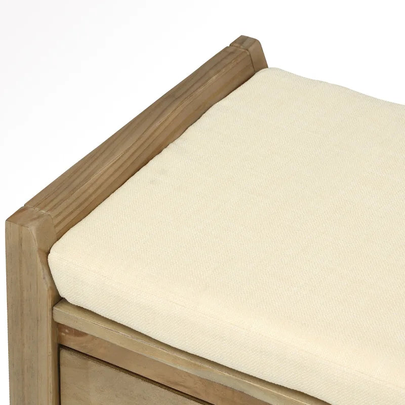 43  Entryway Storage Bench Shoe Rack with Cushioned Seat and Drawers
