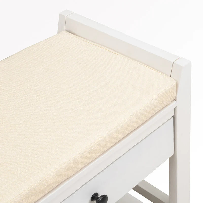 43  Entryway Storage Bench Shoe Rack with Cushioned Seat and Drawers
