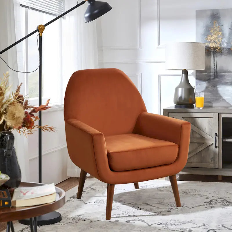 Mid-Century Velvet Arm Chair