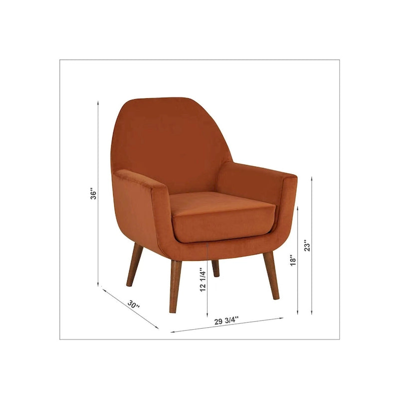 Mid-Century Velvet Arm Chair