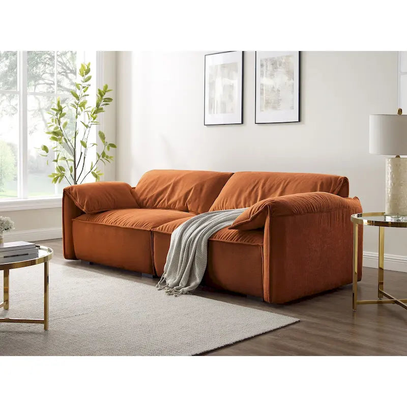 VANOMi 88.6 inch Modern Sofa, Leisure Couch For Gaming Room Living Room - 75' x 24'
