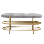 SEYNAR 40  Velvet Upholstered Living Room Bench with Double shoe rack