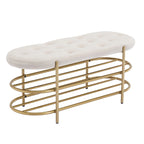 SEYNAR 40  Velvet Upholstered Living Room Bench with Double shoe rack