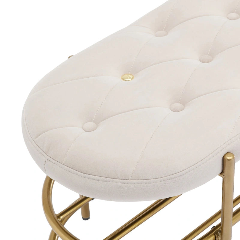 SEYNAR 40  Velvet Upholstered Living Room Bench with Double shoe rack