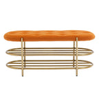 SEYNAR 40  Velvet Upholstered Living Room Bench with Double shoe rack