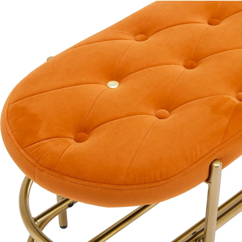 SEYNAR 40  Velvet Upholstered Living Room Bench with Double shoe rack