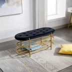 SEYNAR 40  Velvet Upholstered Living Room Bench with Double shoe rack
